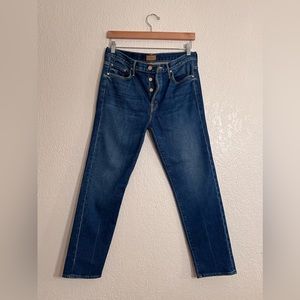 Mother straight leg Jean with button fly